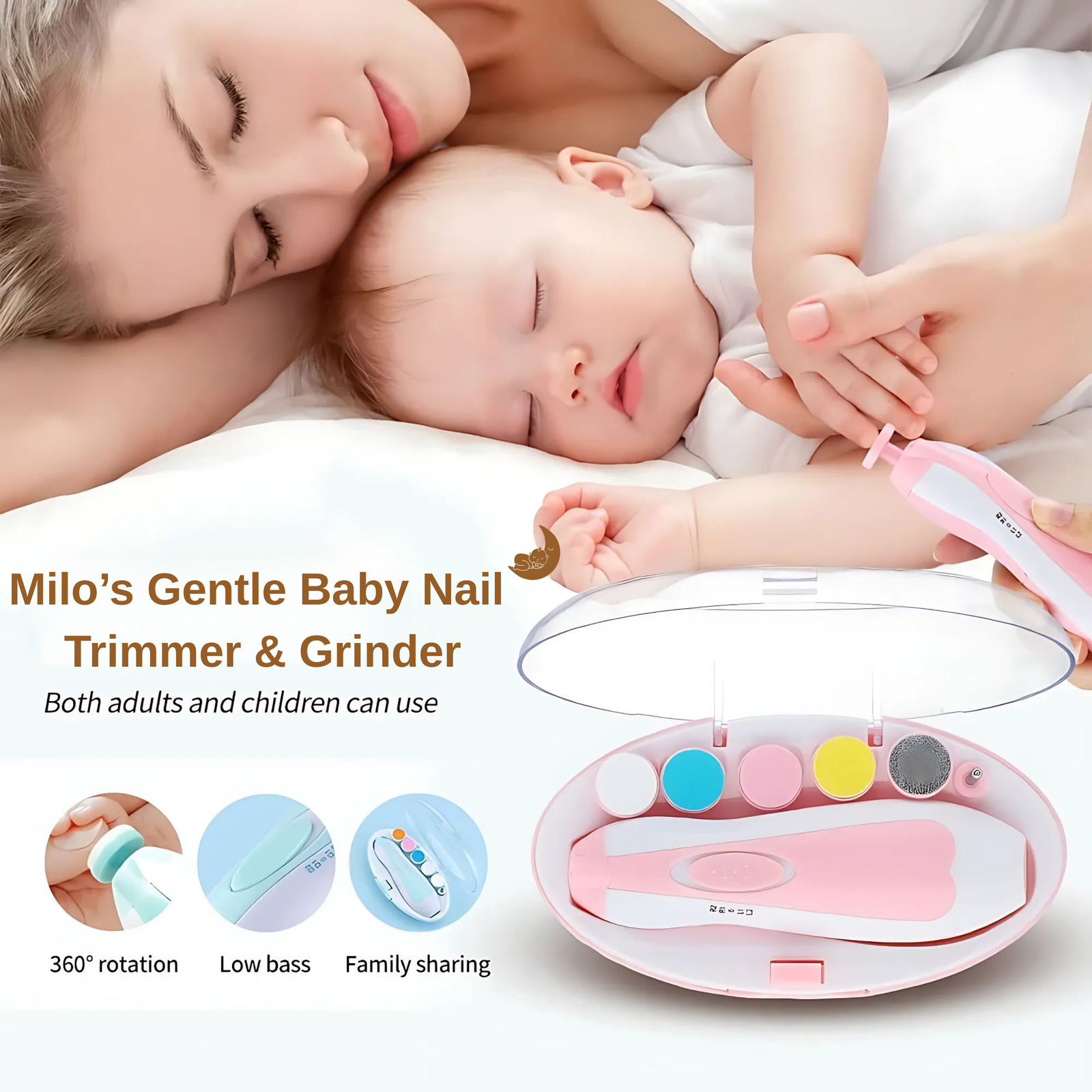 Milo’s Gentle Electric Baby Nail Trimmer & Grinder Kit