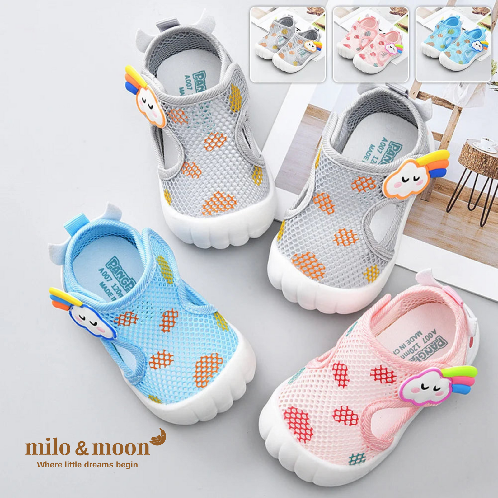Rainbow Cloud Sneakers by Milo & Moon