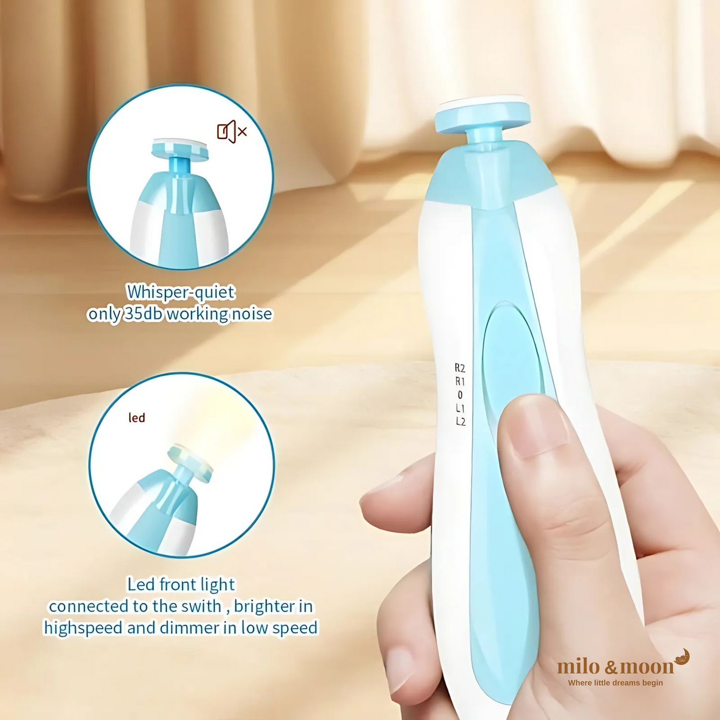 Milo’s Gentle Electric Baby Nail Trimmer & Grinder Kit